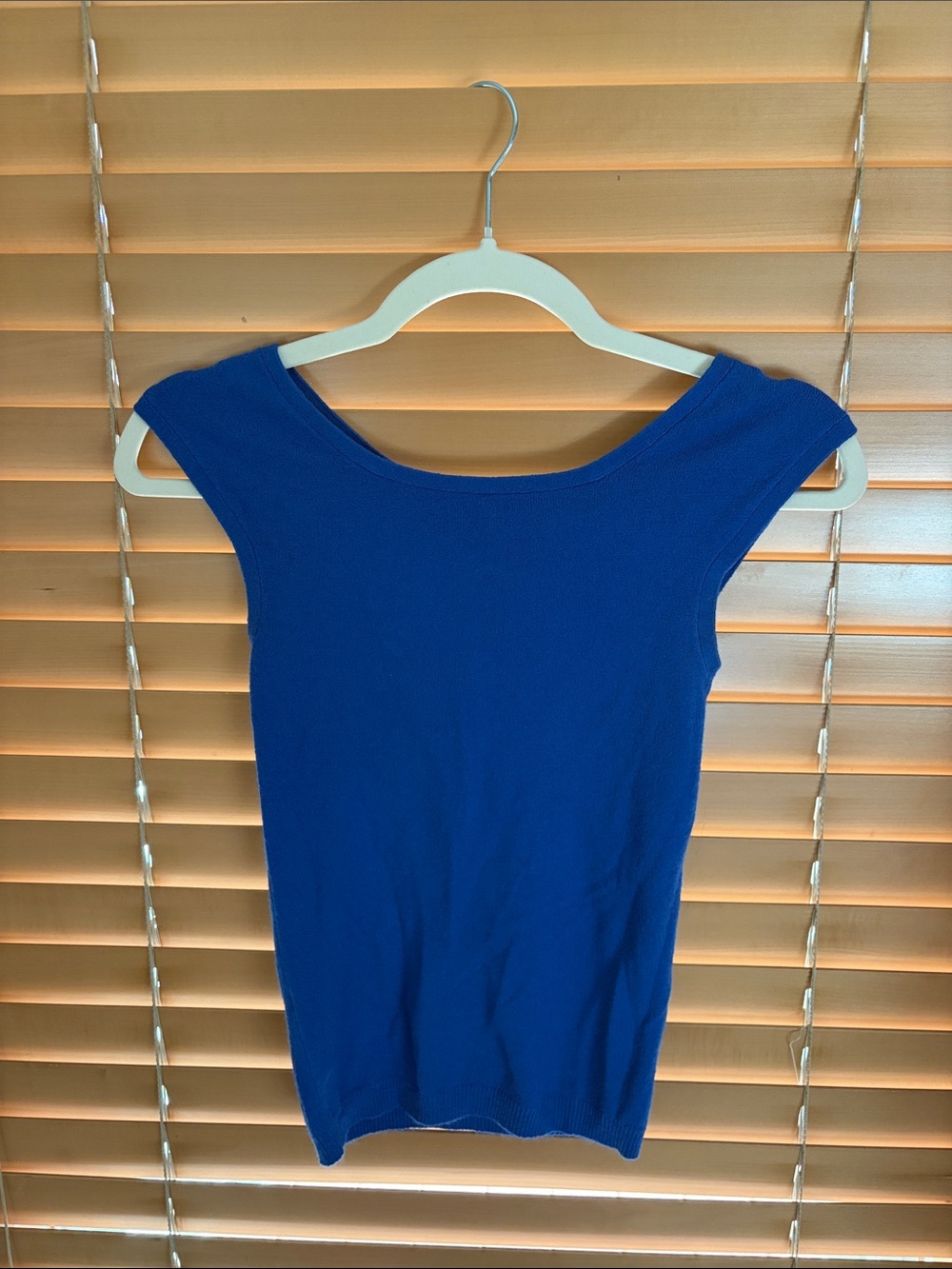 Express Cobalt Blue Wide-Strap Ribbed Tank